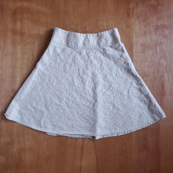 Merona 100% Linen Skirt 30 x 24 VTG Sz 8 Knee Length Y2K Minimalist 90s Neutral - Picture 3 of 9